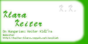 klara keiter business card